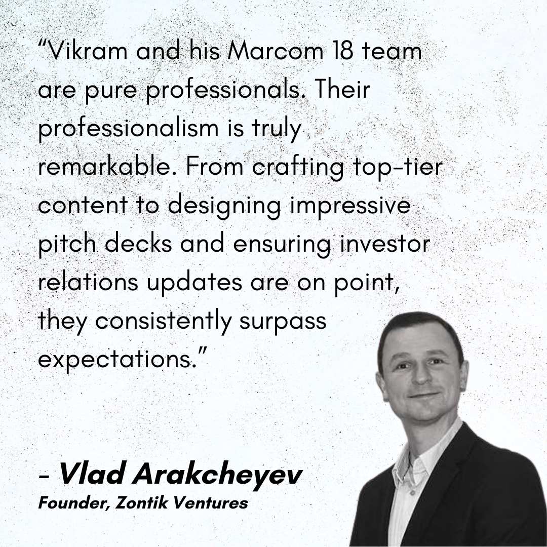 Client testimonial for Marcom18 and Vikram Jethwani